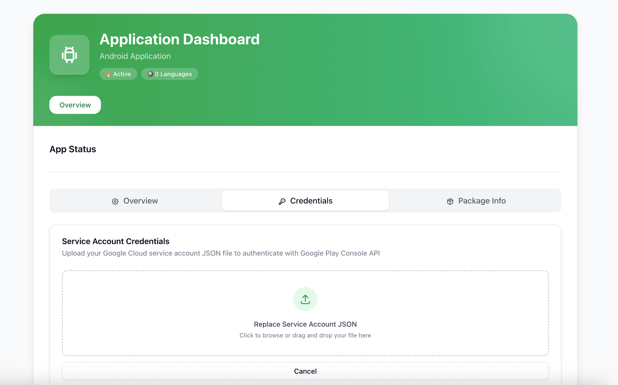 Google Play Console dashboard