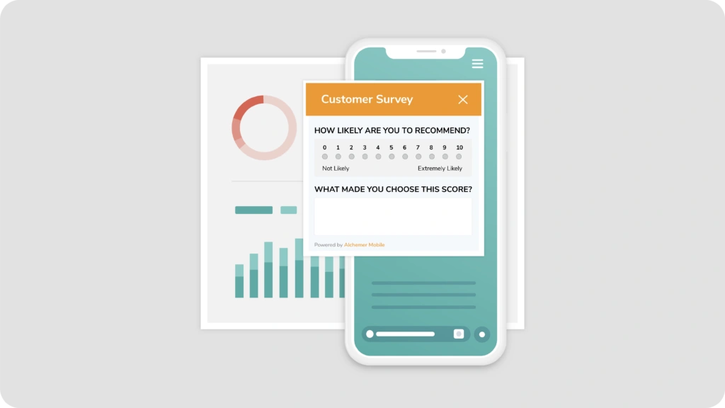 Professional app store screenshot design with device mockup and marketing text overlay with actionable insights