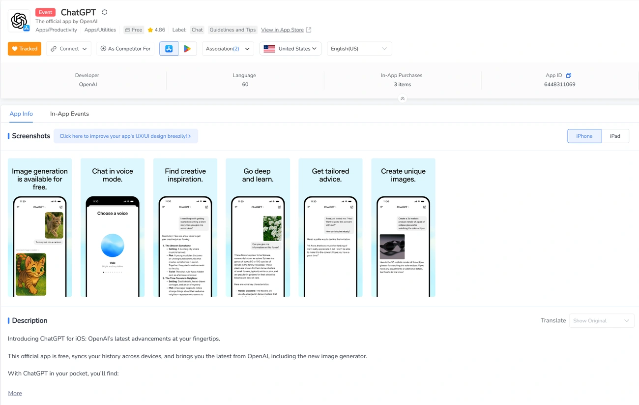 Mobile app localization workflow showing multilingual content management interface with actionable insights
